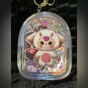 Baby Three V3 Lamb Key & Card Holder — Cute Glitter Gel Design